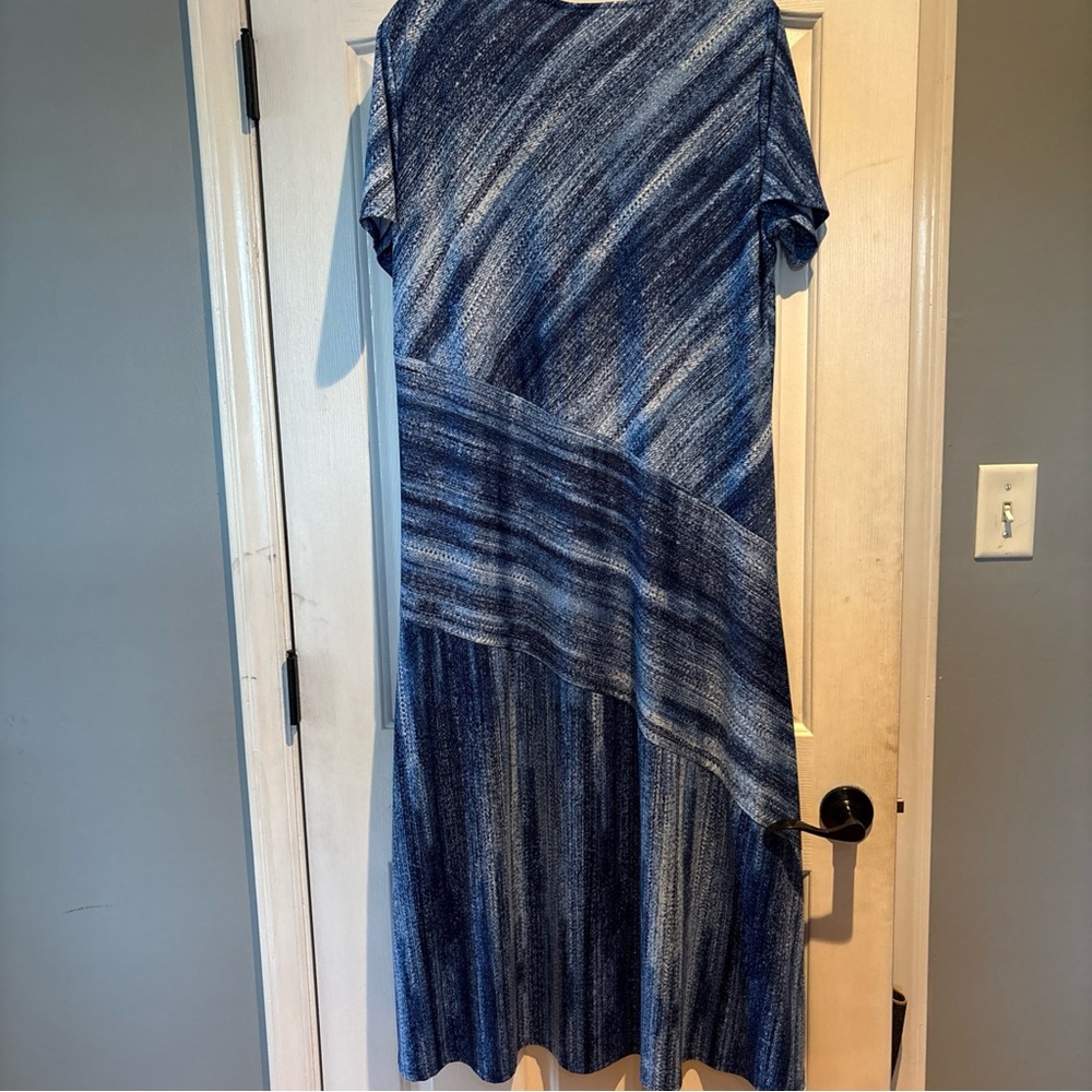 Serengeti Asymmetrical Dress in Blue and White